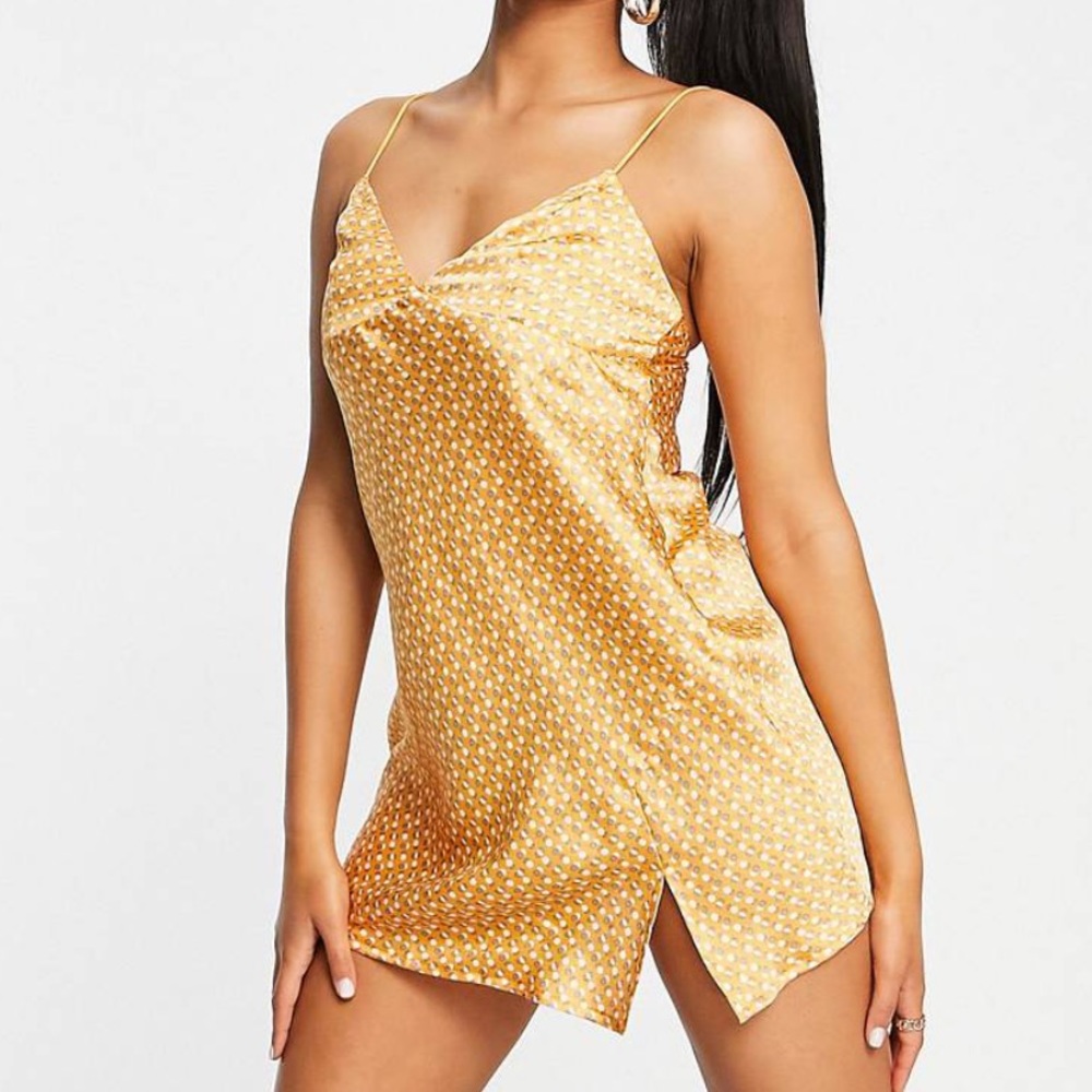 Going-out satin slip dress